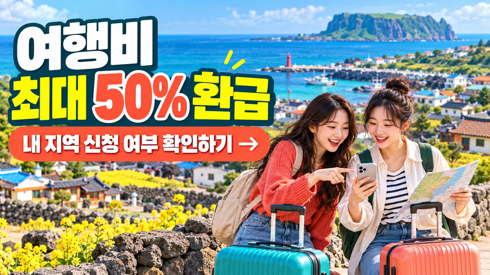 여행비 최대 50% 환급, 내 지역 신청 여부 확인하기